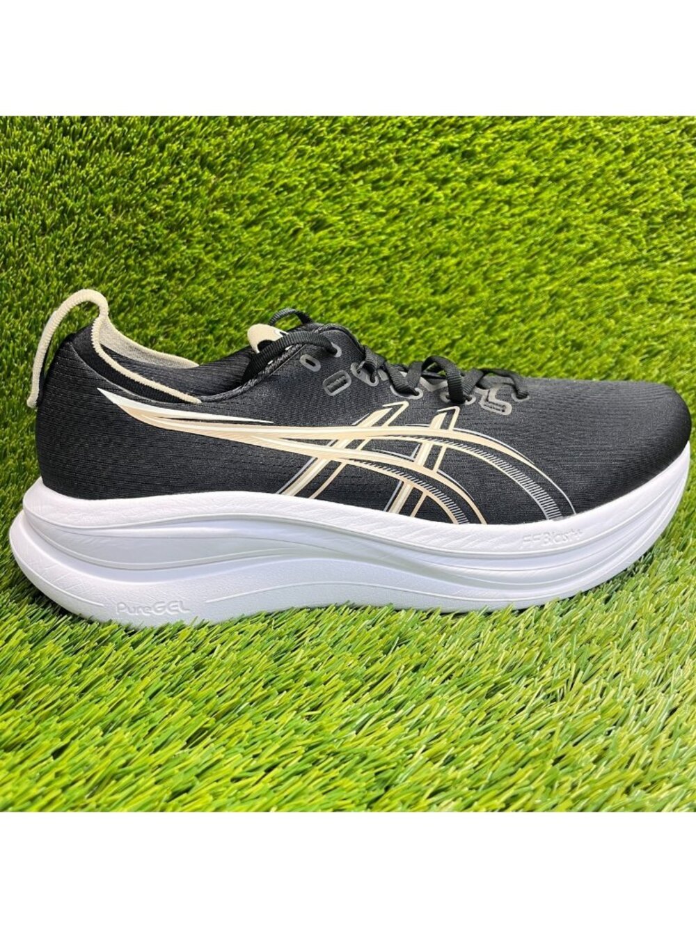 Asics Gel Nimbus 28 Mens Size 12.5EE Black Beige Athletic Running Shoes Sneakers